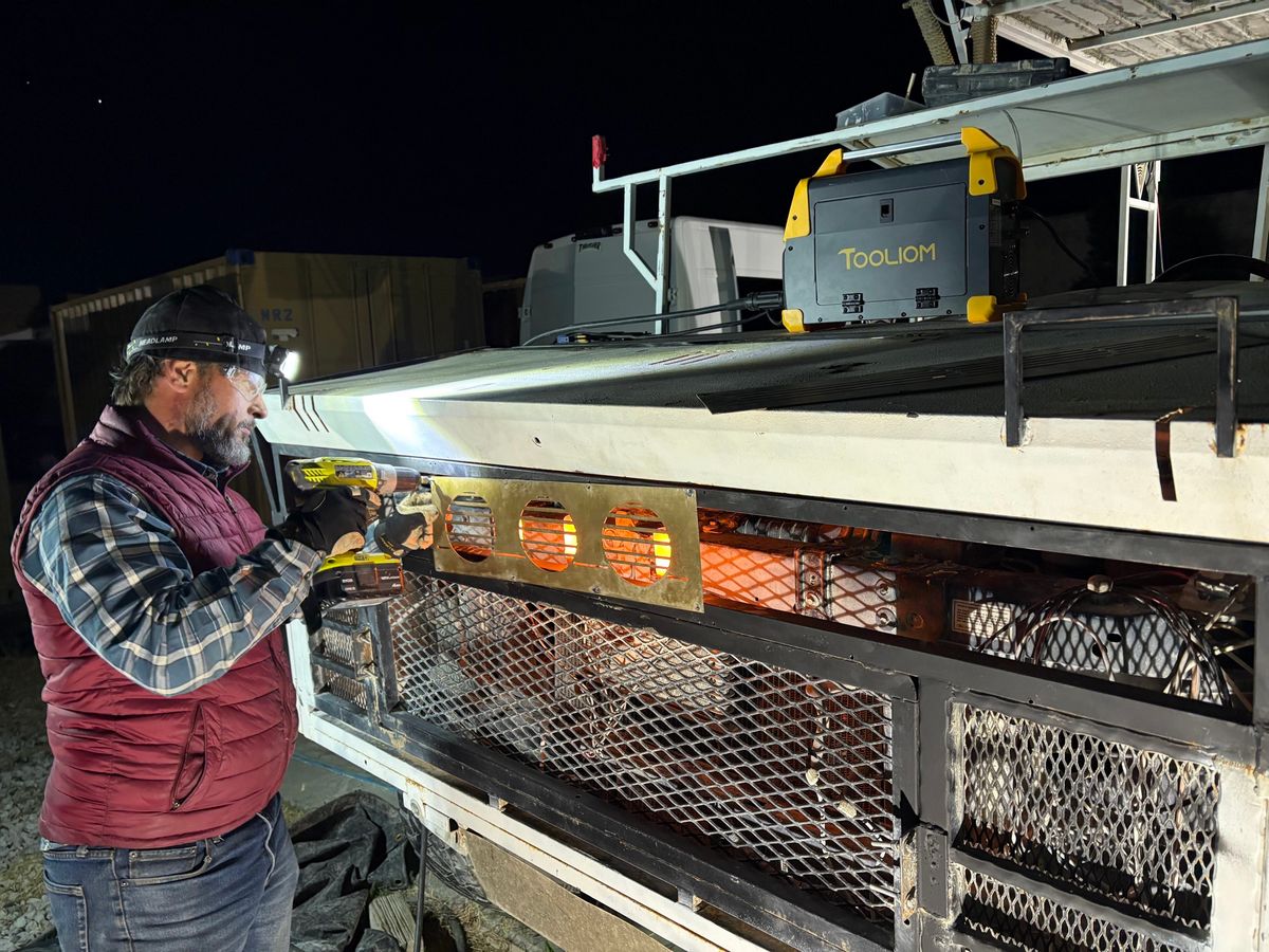 drilling into the side panel after dark