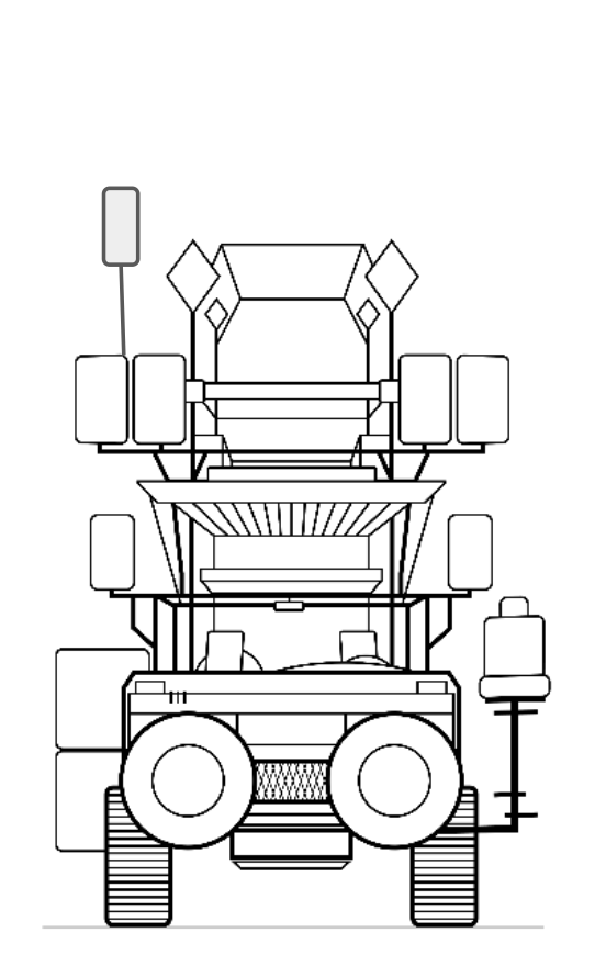 Line drawing of Rexan from the front in 2025
