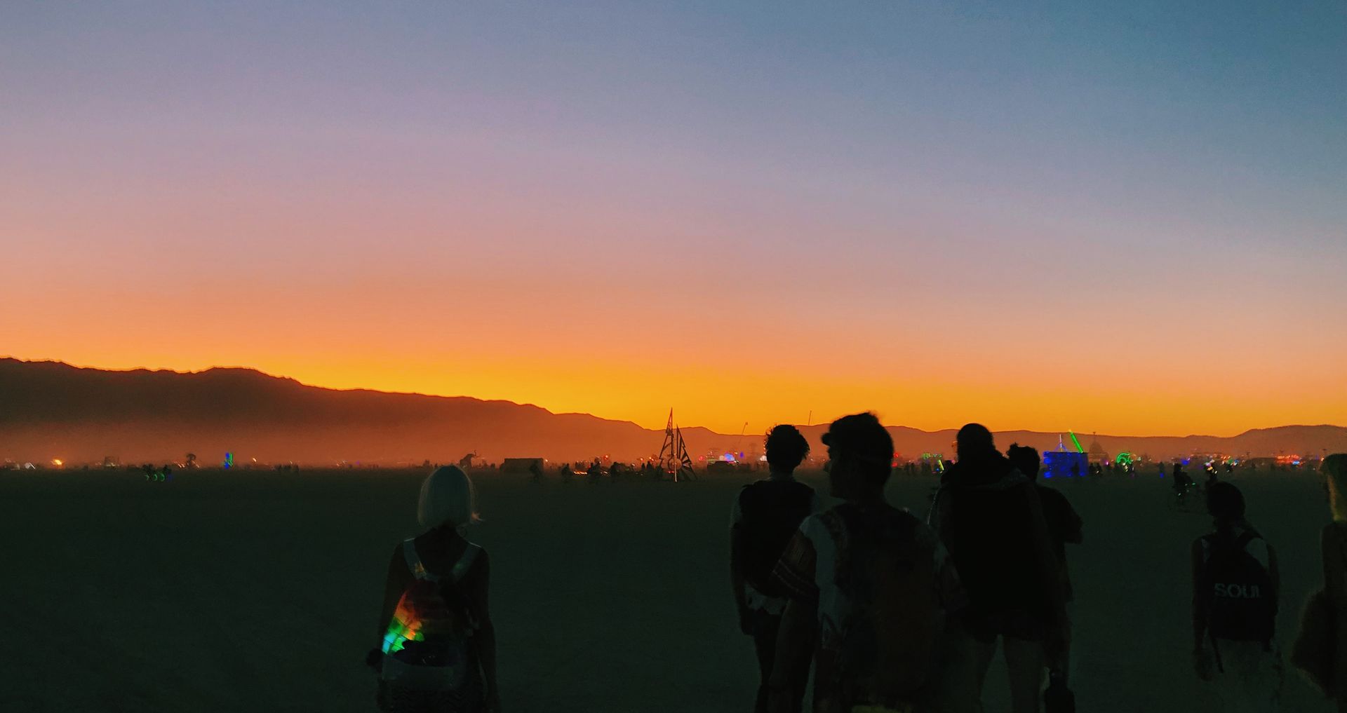 Sundowners walking in Black Rock City